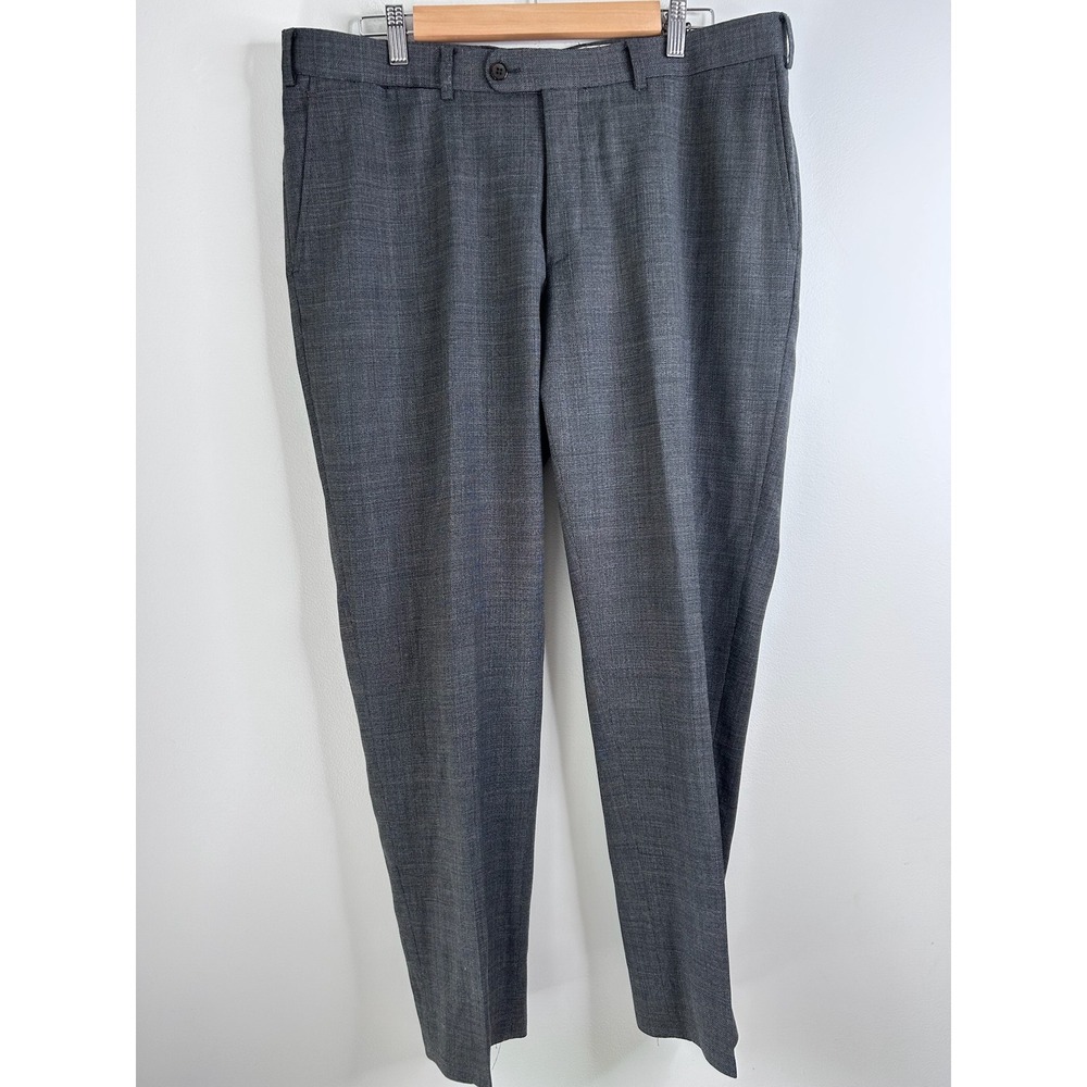 Suitsupply Brescia Grey Wool Sharkskin Dress Pants Mens 44R P5287I Flat Front